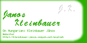 janos kleinbauer business card